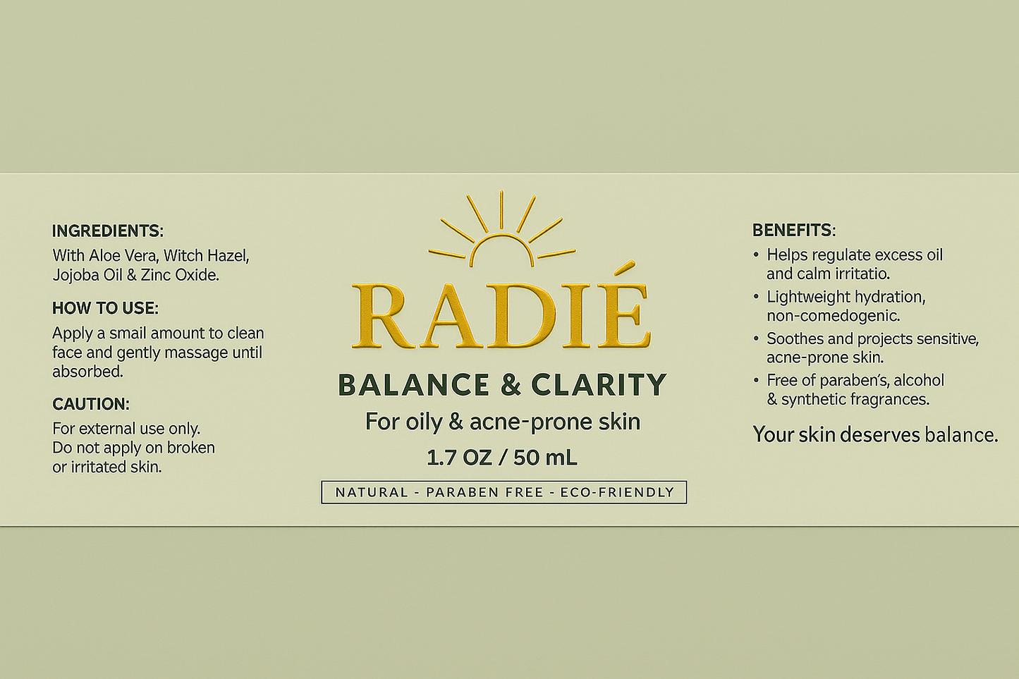 Skincare cream oily skin-acne